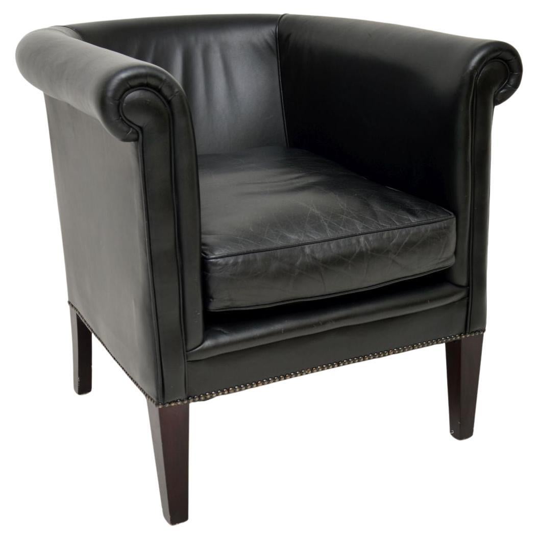 Antique Georgian Style Leather Armchair by Laura Ashley