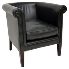Used Georgian Style Leather Armchair by Laura Ashley