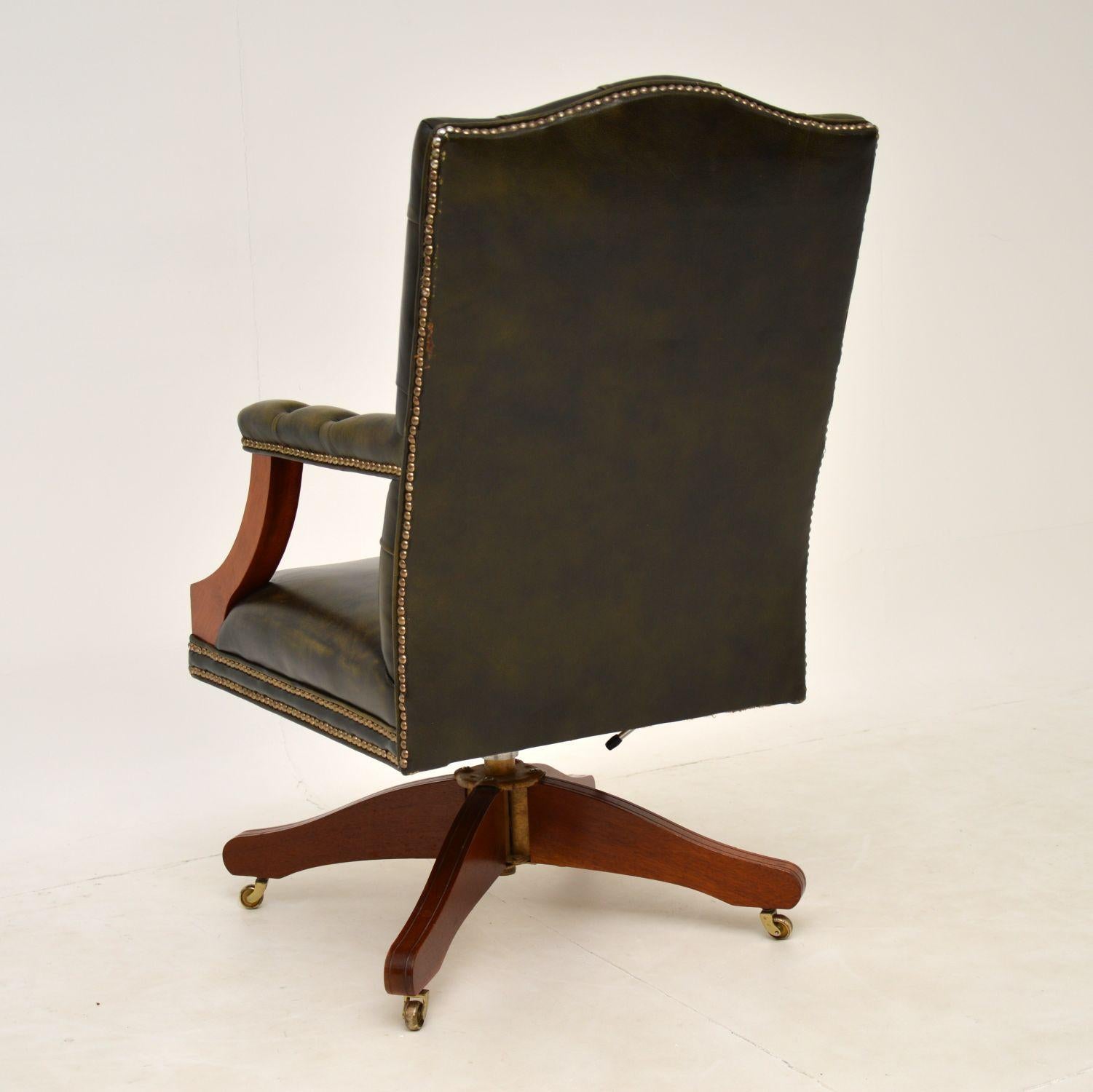Antique Georgian Style Leather Desk Chair 1