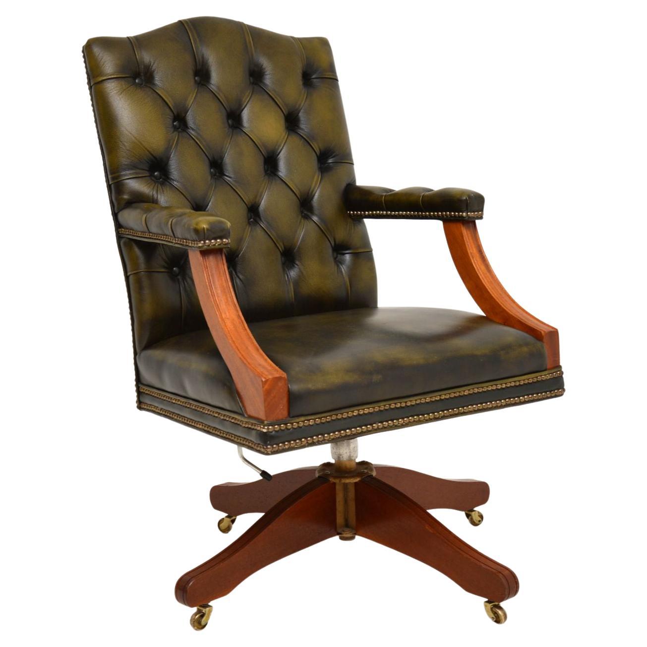 Antique Georgian Style Leather Desk Chair