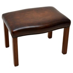 Antique Georgian Style Leather Stool