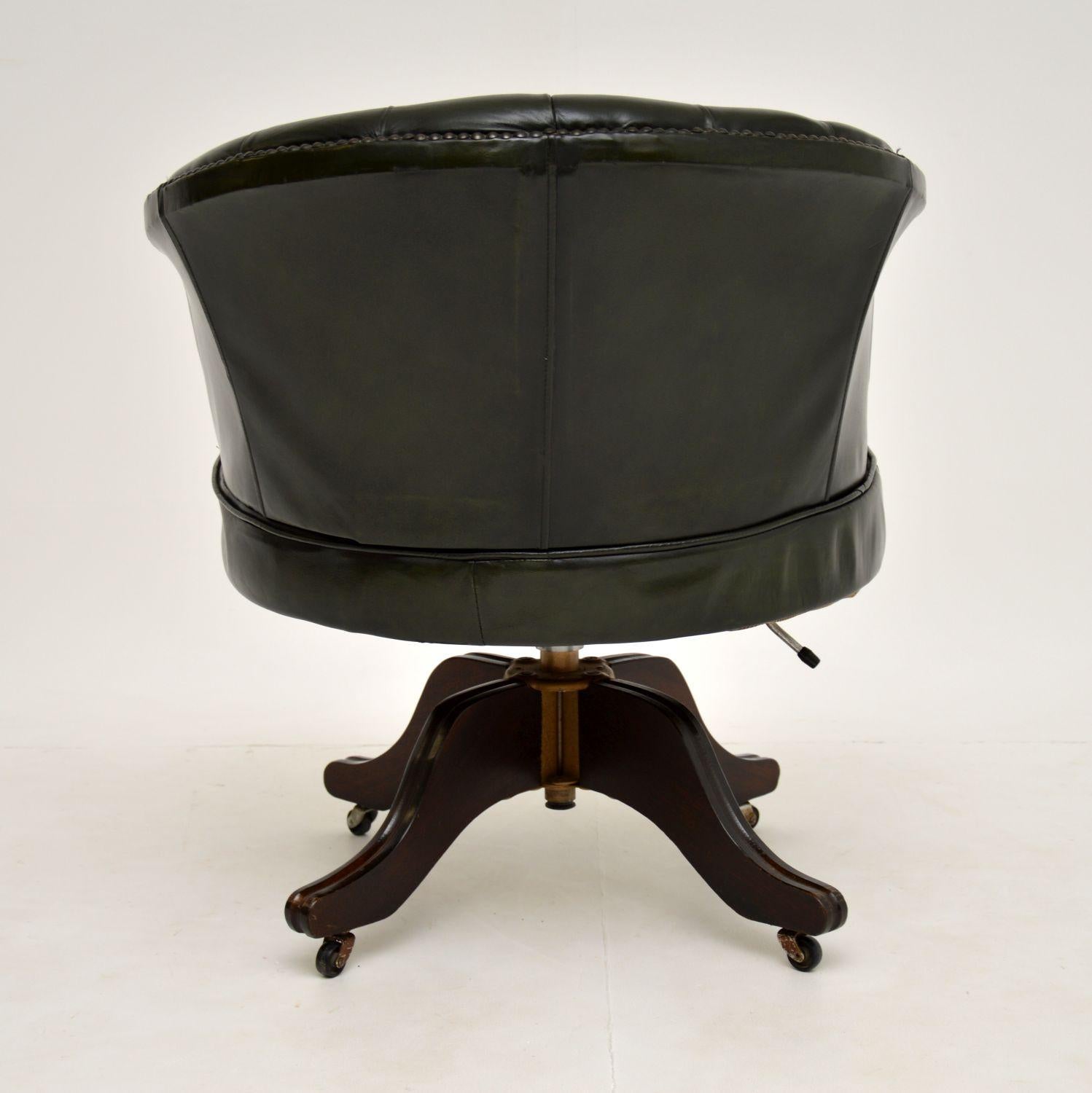 Antique Georgian Style Leather Swivel Desk Chair 5
