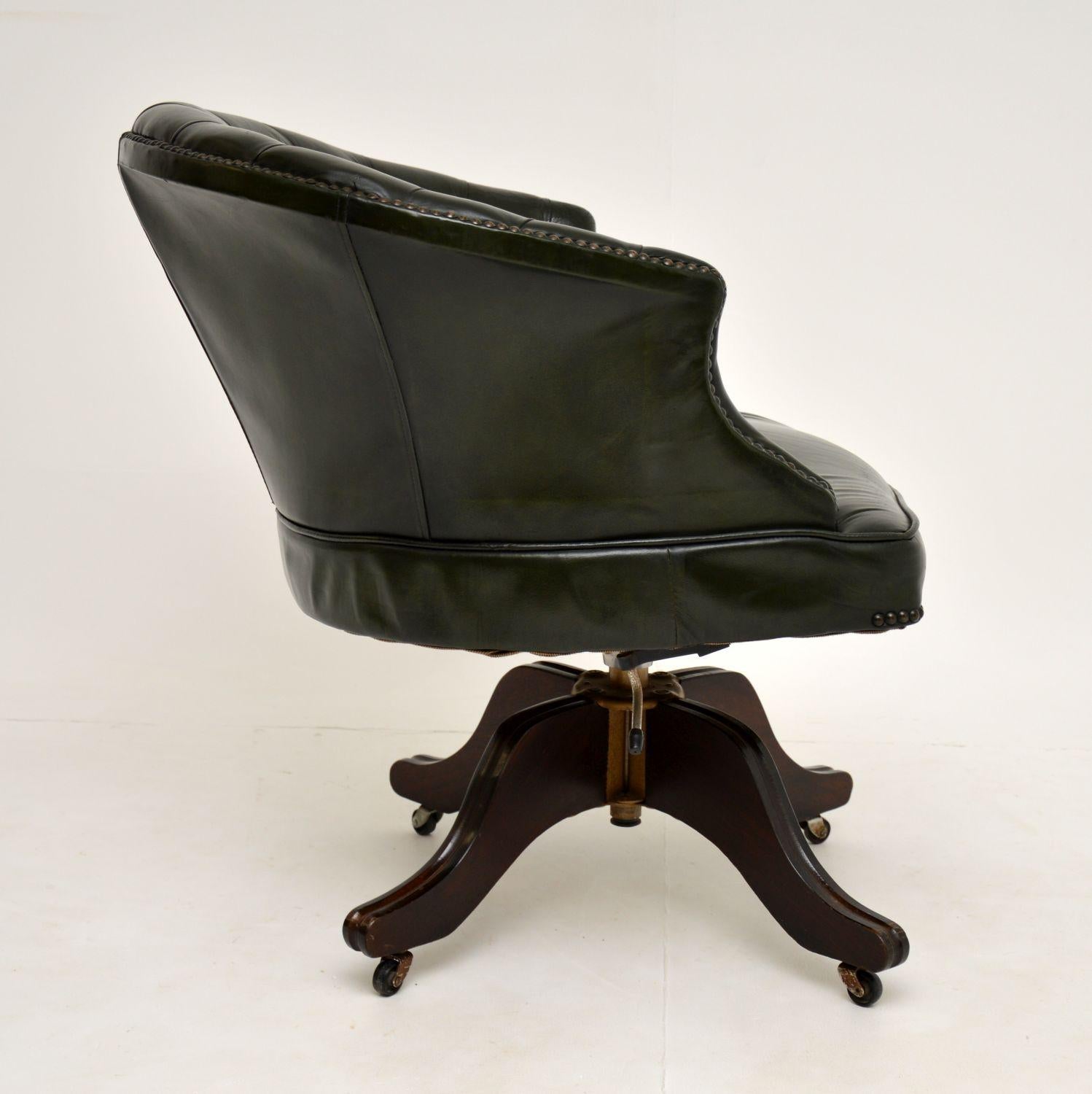 Antique Georgian Style Leather Swivel Desk Chair 6