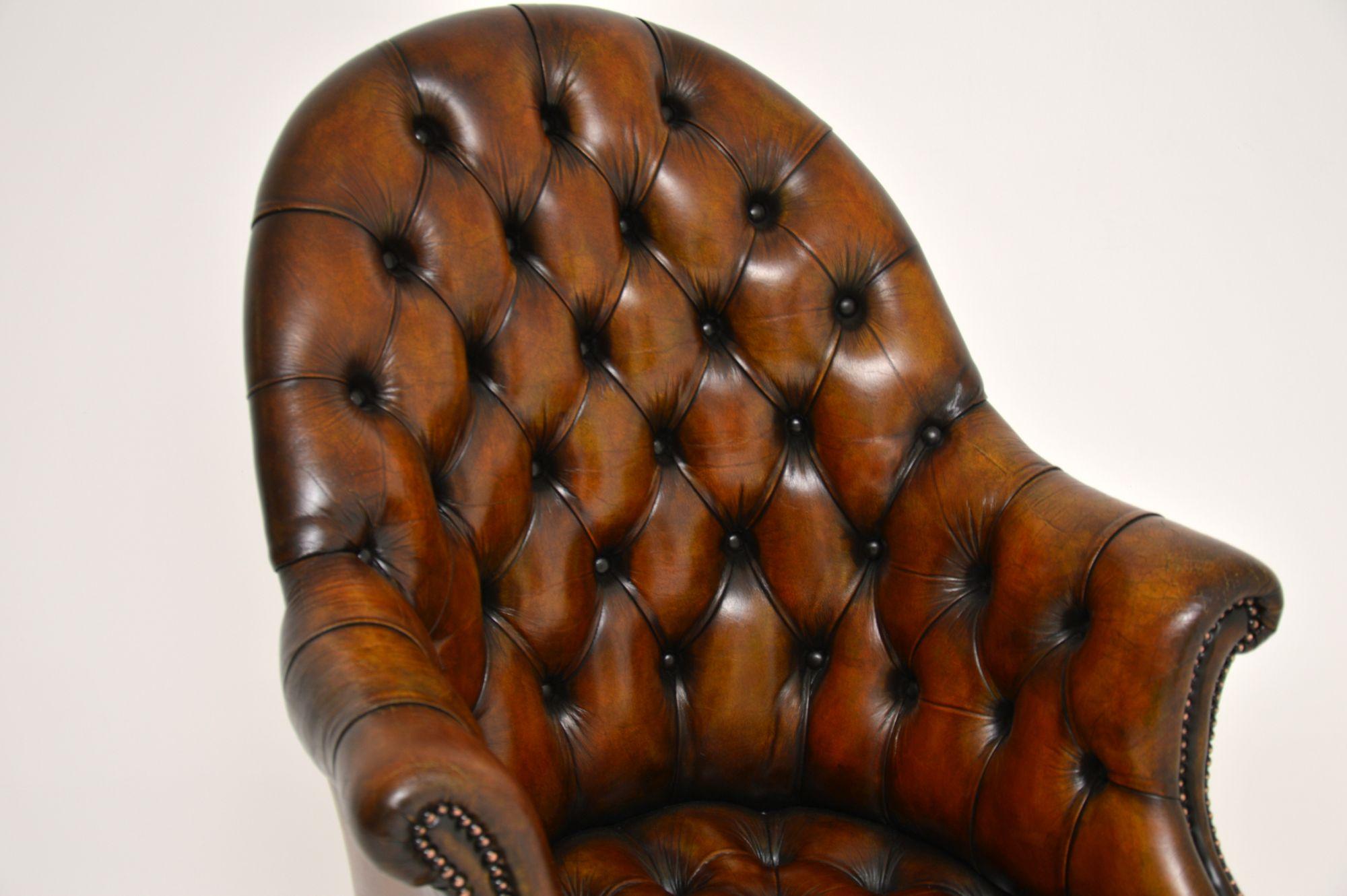 antique leather swivel chair