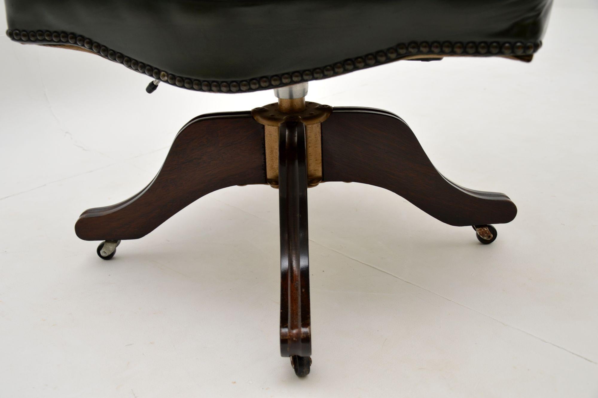 Antique Georgian Style Leather Swivel Desk Chair 3