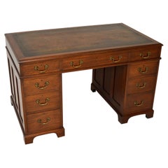 Antique Georgian Style Leather Top Pedestal Desk