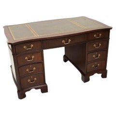 Antique Georgian Style Leather Top Pedestal Desk