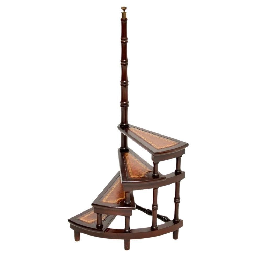 Antique Georgian Style Library Steps For Sale