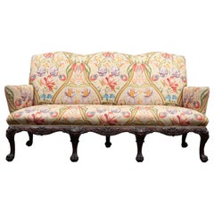 Antique Georgian Style Mahogany and Fabric Sofa