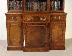 Antique Georgian Style Mahogany Breakfront Bookcase