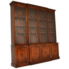 Antique Georgian Style Mahogany Breakfront Bookcase