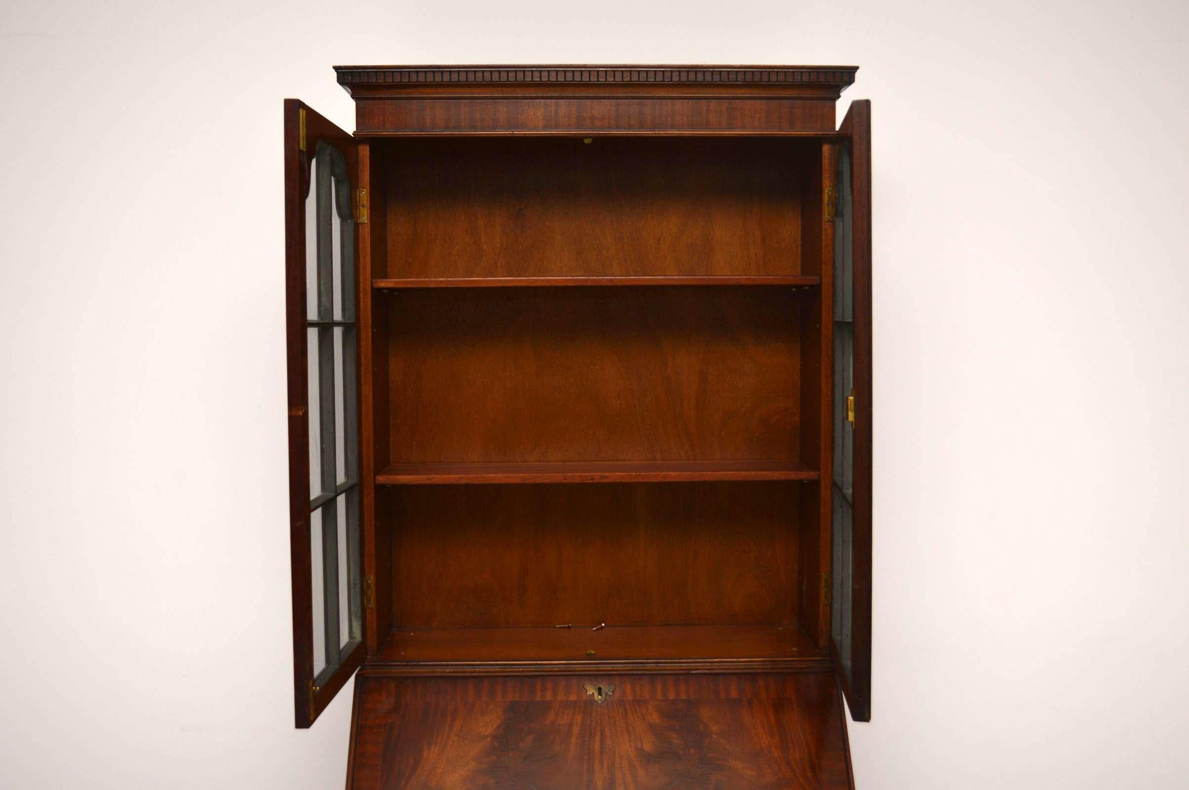 Antique Georgian Style Mahogany Bureau Bookcase 6