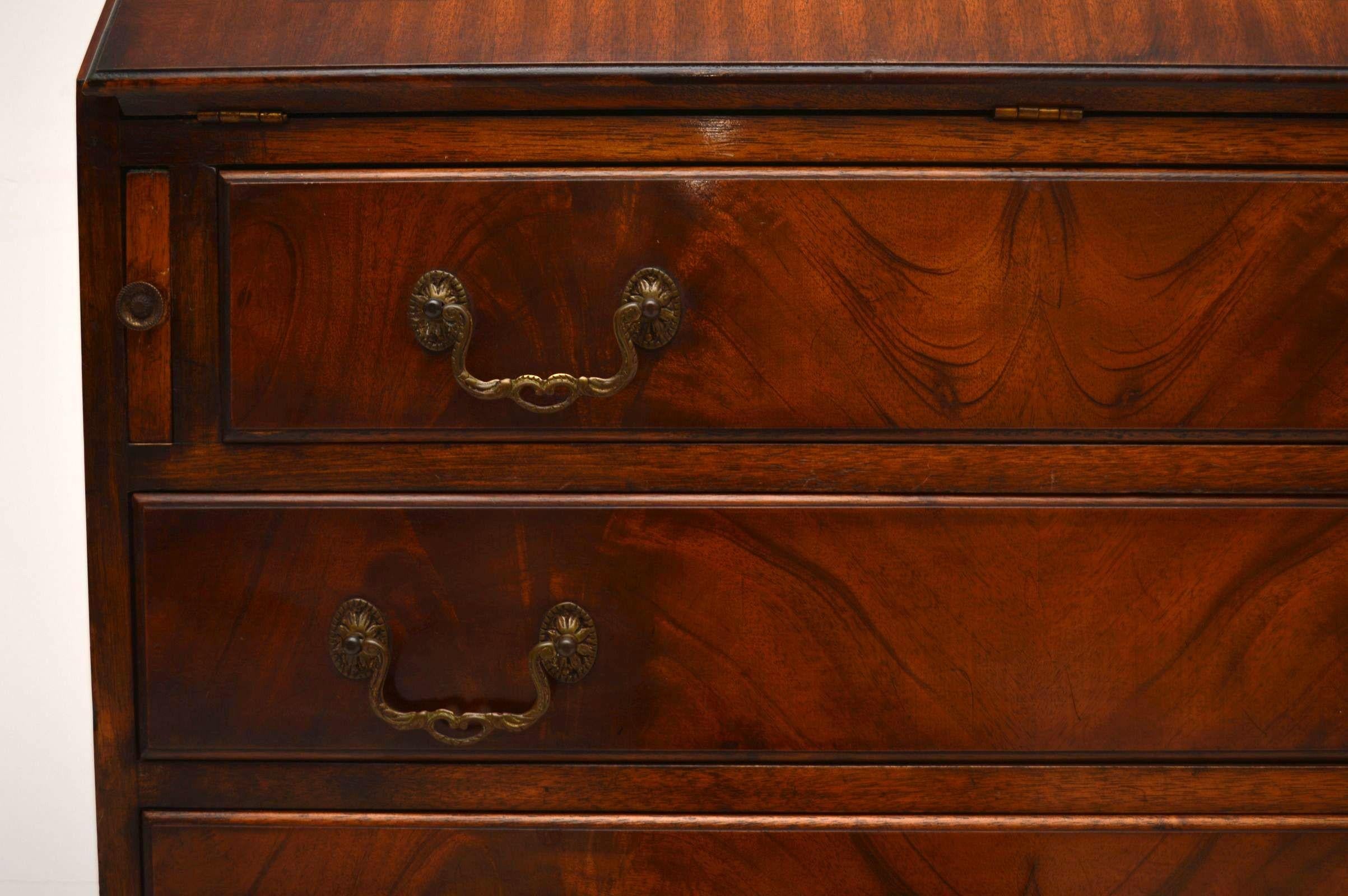 Antique Georgian Style Mahogany Bureau Bookcase 1