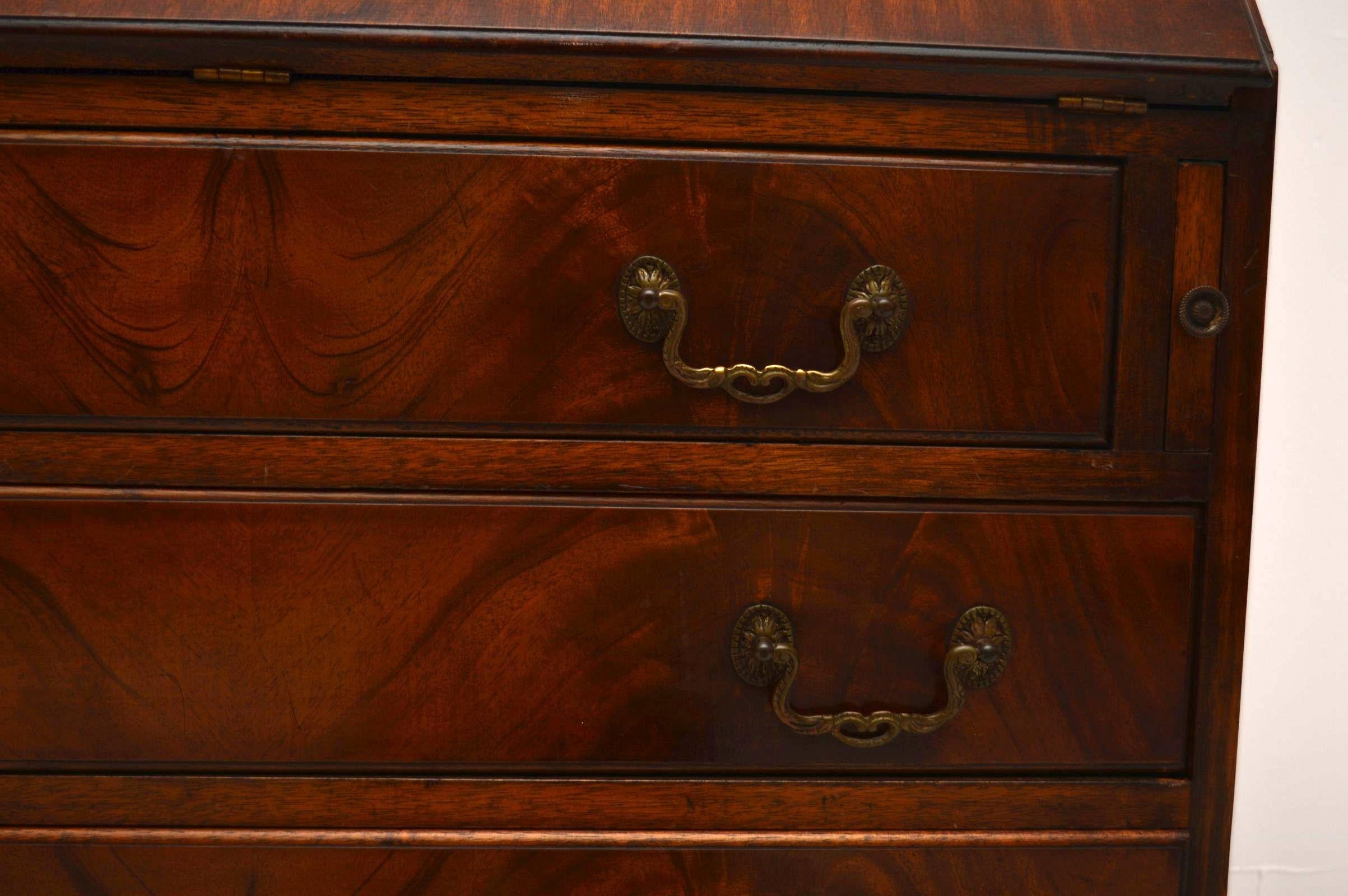 Antique Georgian Style Mahogany Bureau Bookcase 2