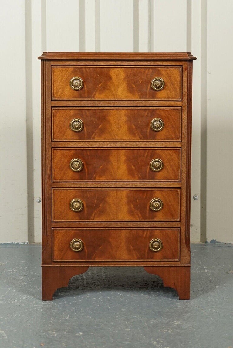 Antique Style Hardwood Chest of Drawers with Lovely Brass