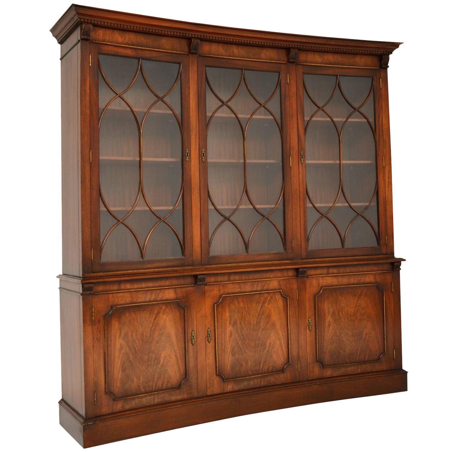 Antique AngloIndian or British Colonial Mahogany Waterfall Bookcase