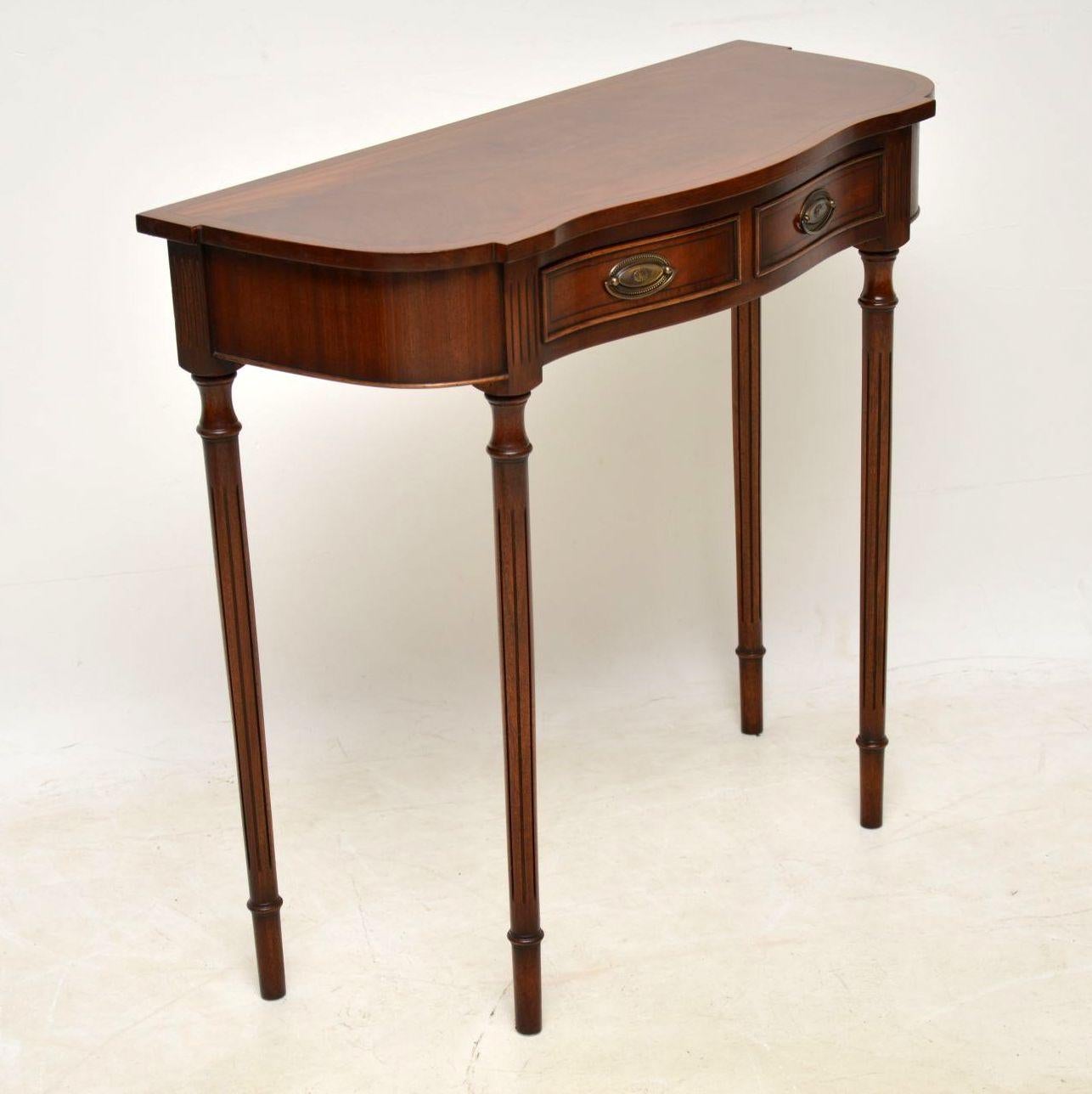 English Antique Georgian Style Mahogany Console Table 