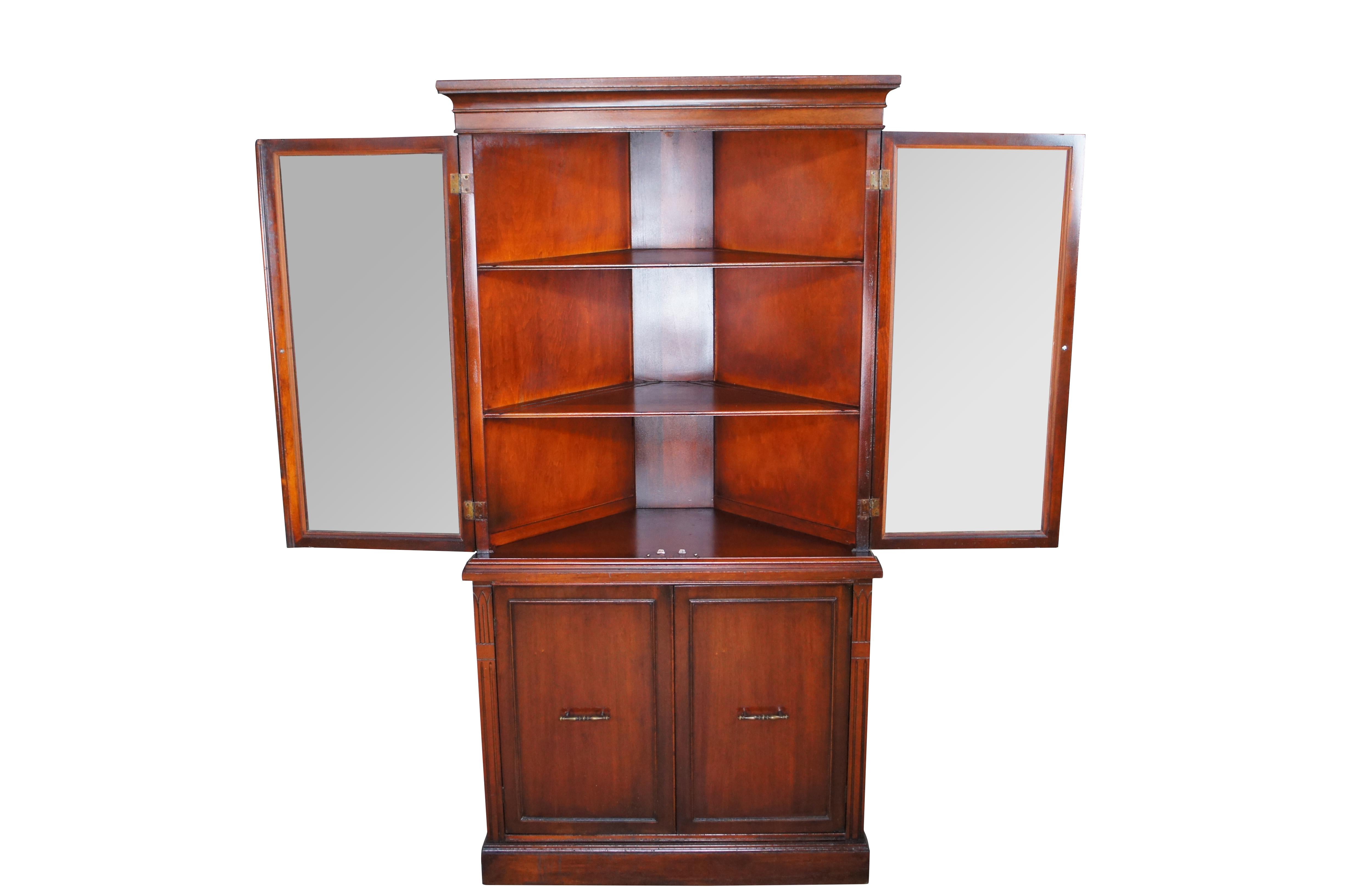 Antique Georgian Style Mahogany Corner Cabinet Cupboard Curio Display 69