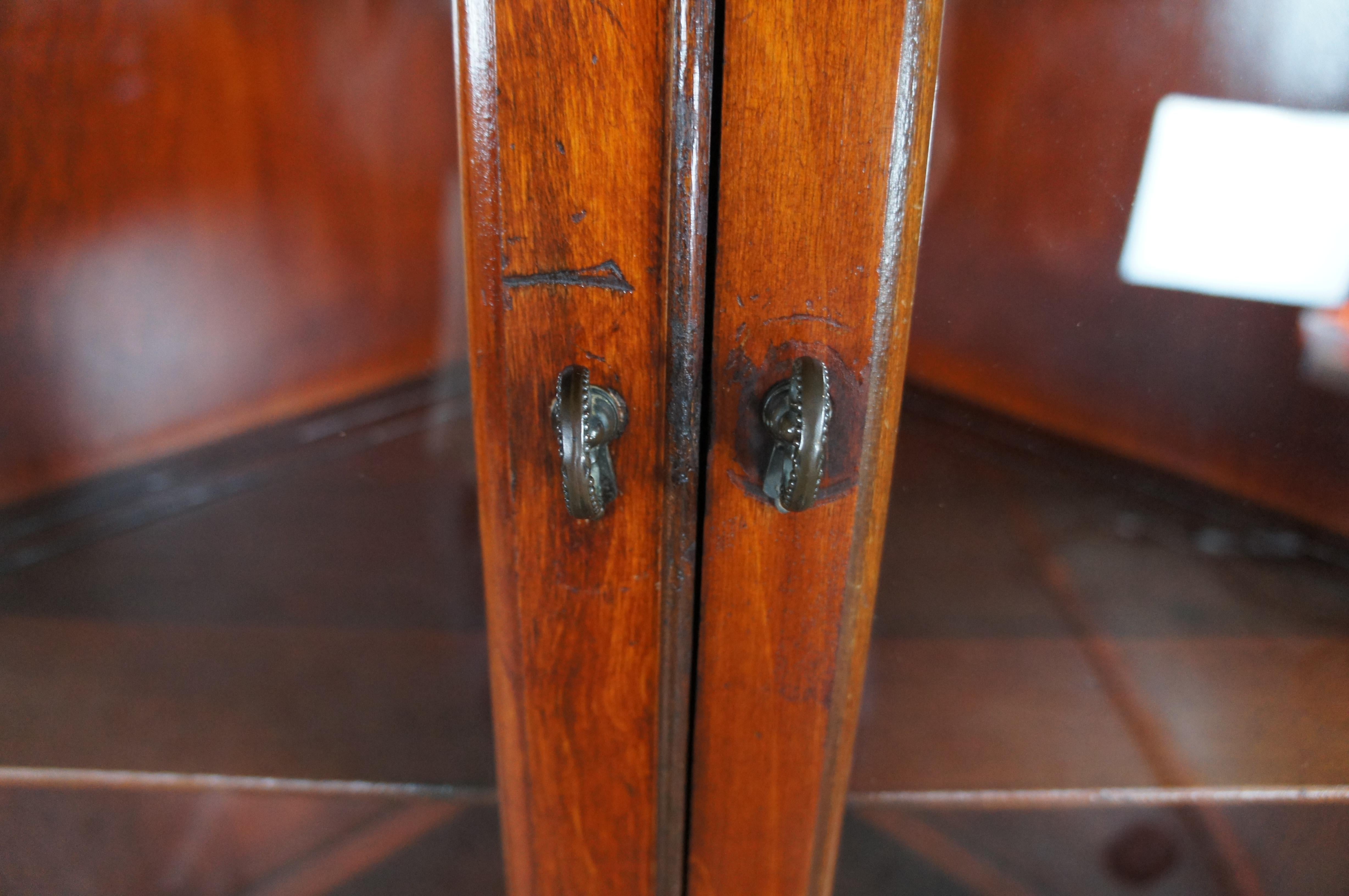 Antique Georgian Style Mahogany Corner Cabinet Cupboard Curio Display 69