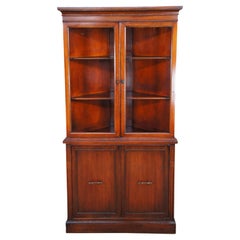 Antique Georgian Style Mahogany Corner Cabinet Cupboard Curio Display 69"