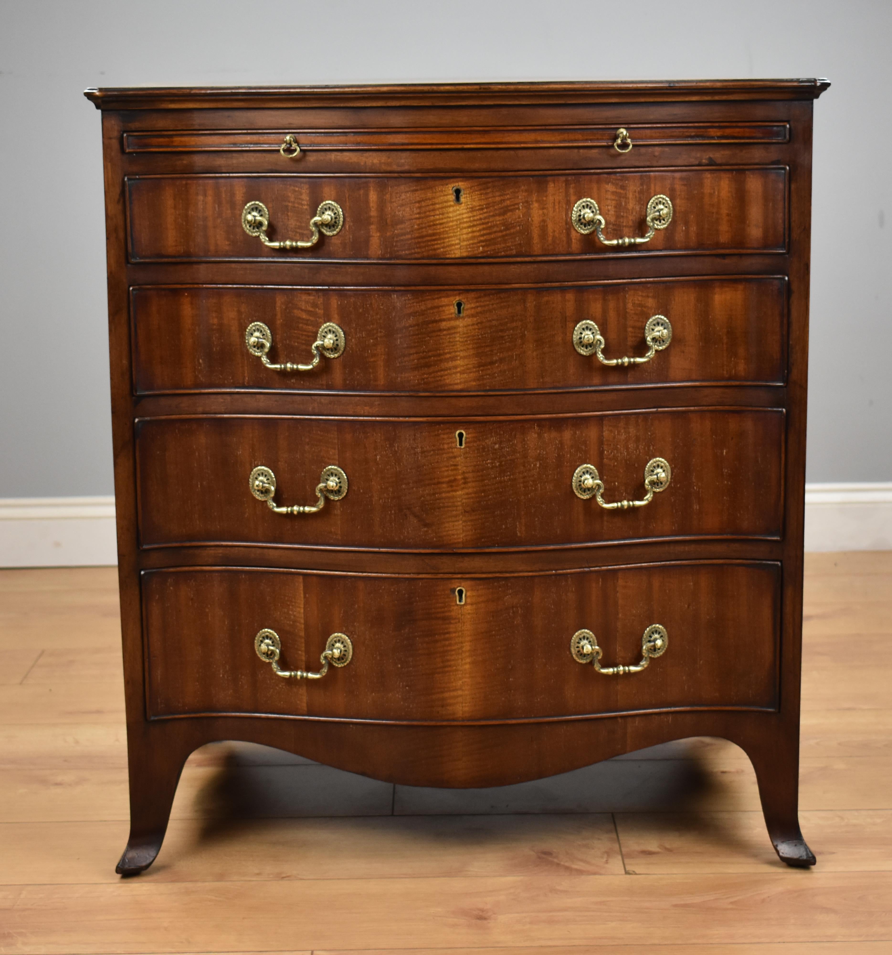 George III Antique Georgian Style Mahogany Serpentine Fronted Chest Drawers