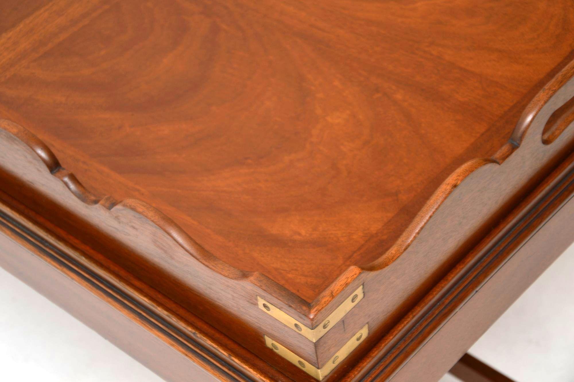 Antique Georgian Style Mahogany Tray Top Coffee Table 4