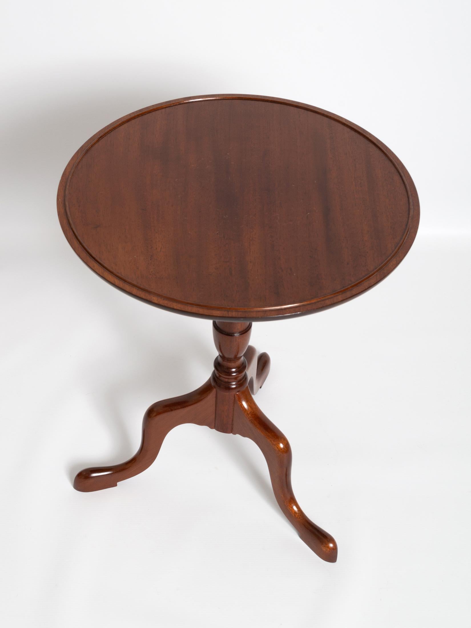 20th Century Antique Georgian Style Mahogany Tripod Side Table by Redman & Hales, England