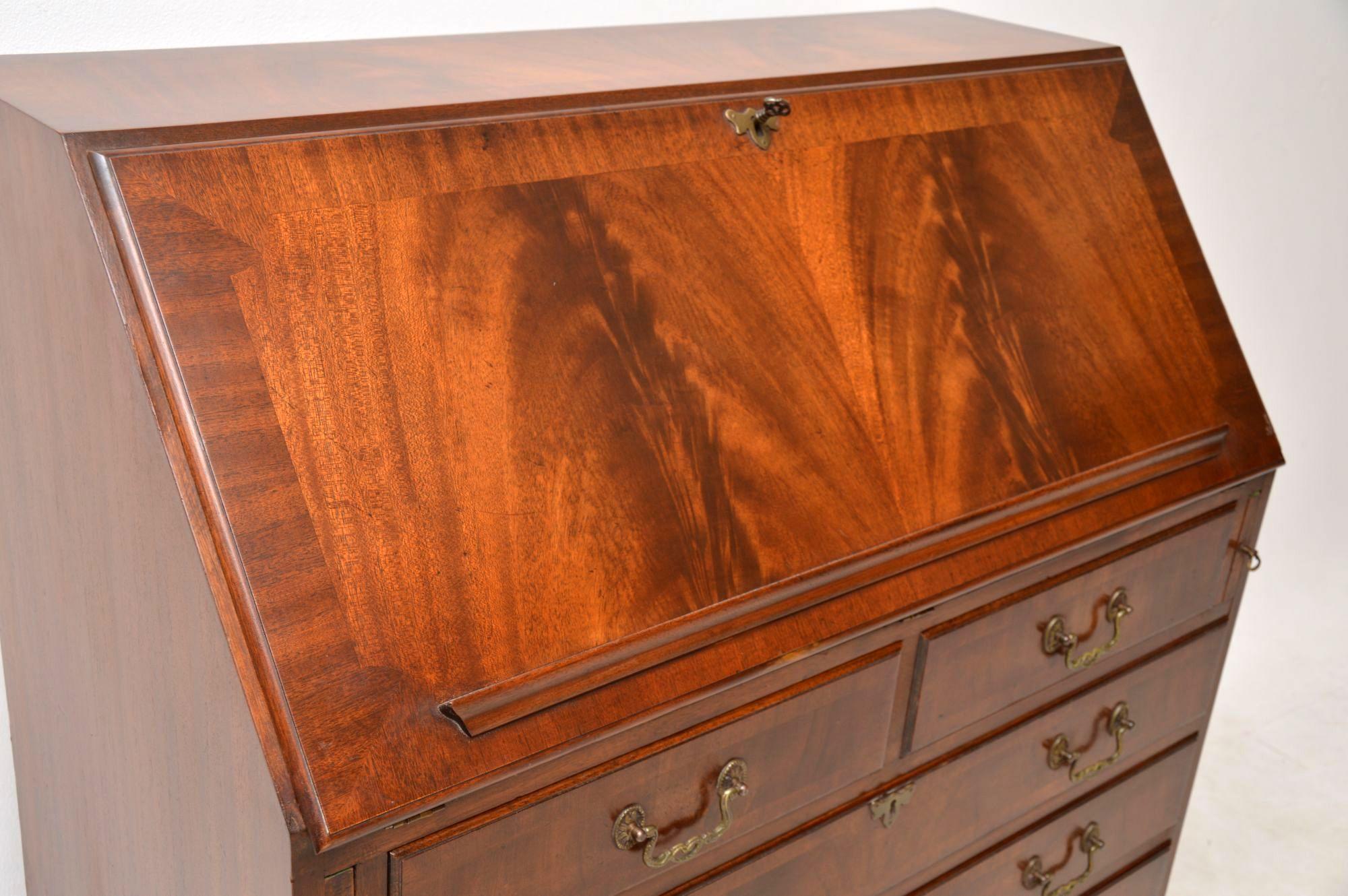 English Antique Georgian Style Mahogany Writing Bureau