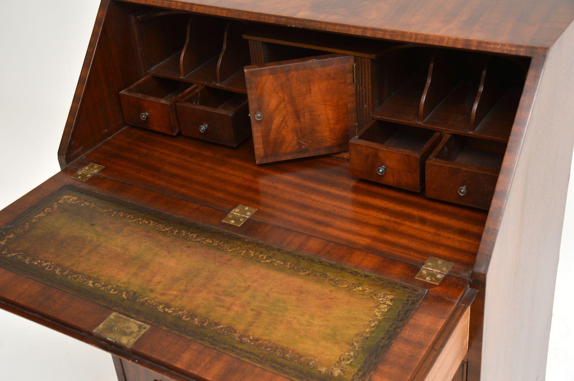 English Antique Georgian Style Mahogany Writing Bureau