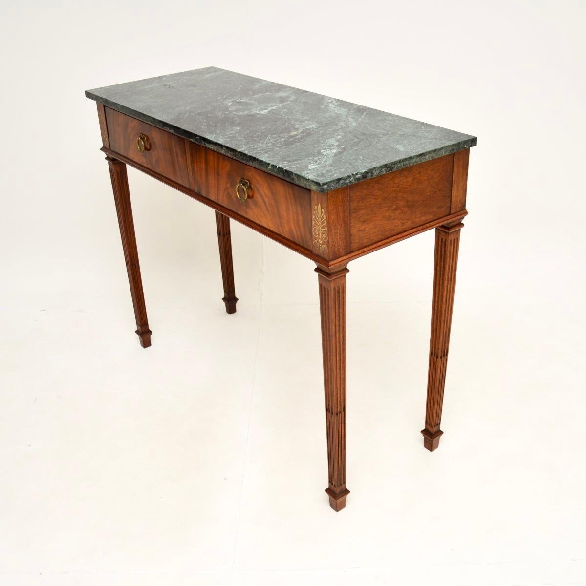 British Antique Georgian Style Marble Top Console Table