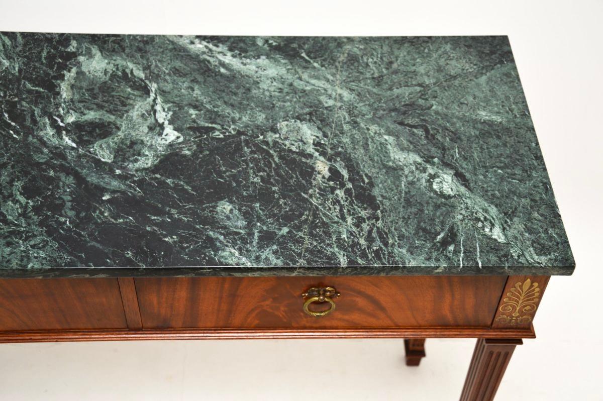 Early 20th Century Antique Georgian Style Marble Top Console Table