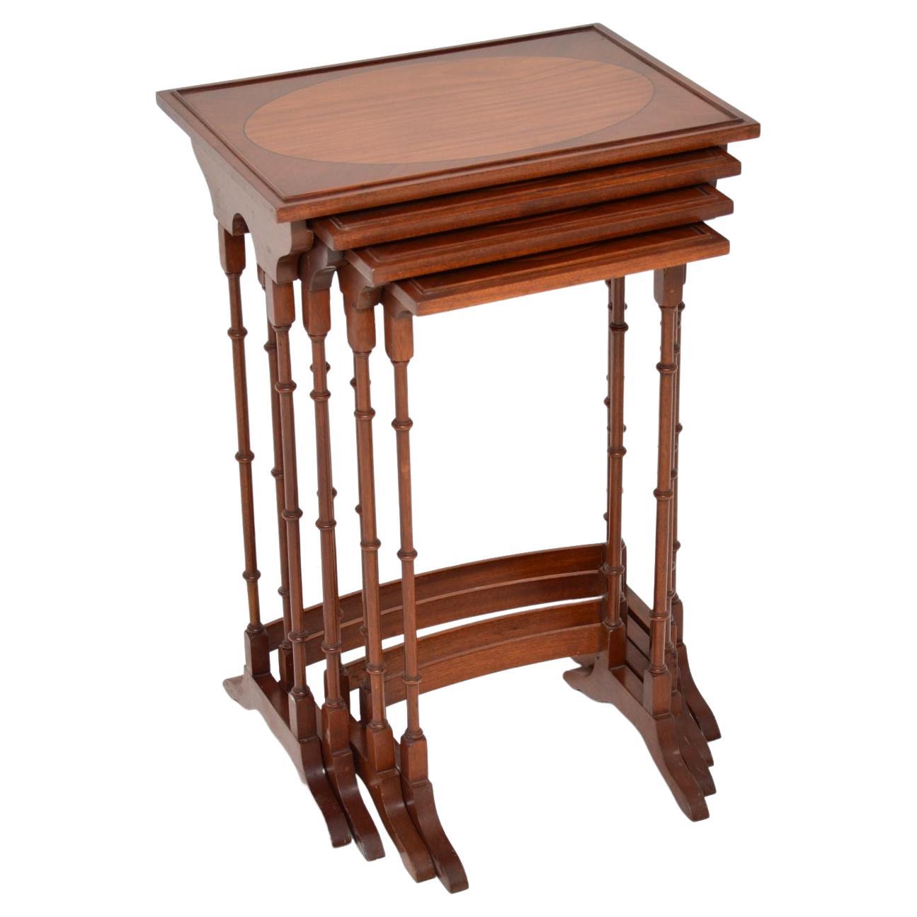 Antique Regency Style Yew Wood Nest of Tables For Sale at 1stDibs