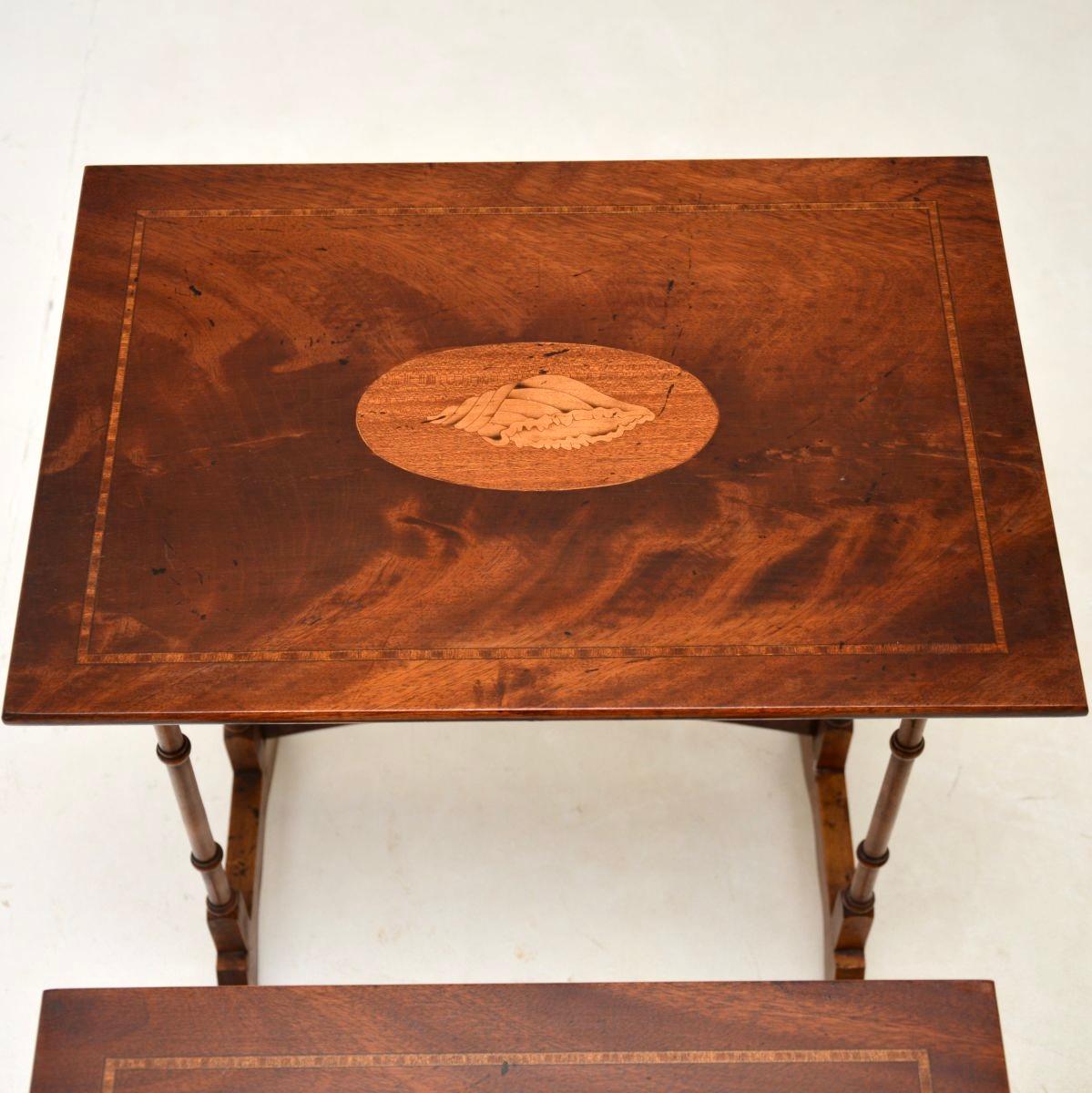 Wood Antique Georgian Style Nest of Tables For Sale