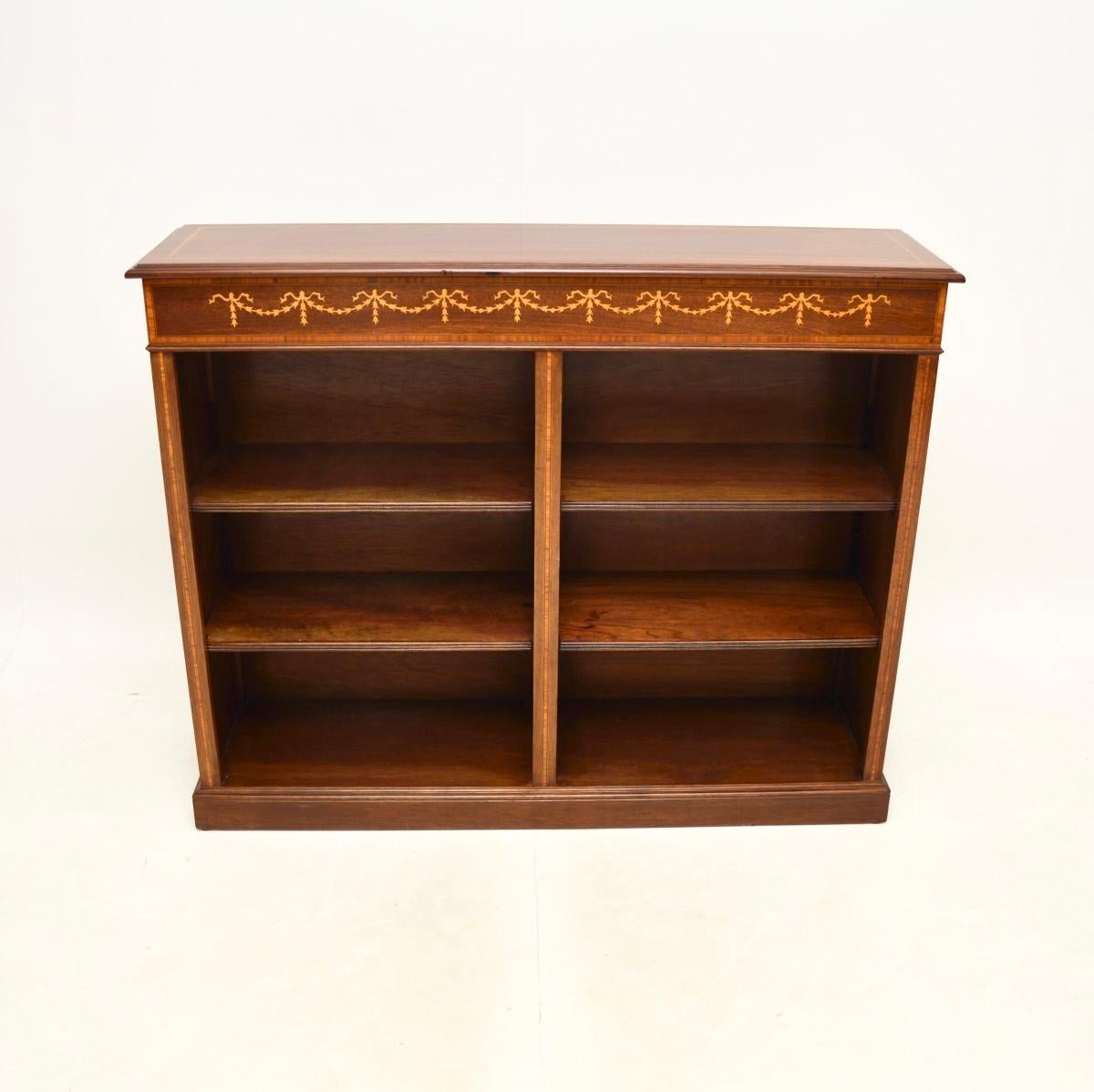 British Antique Georgian Style Open Bookcase