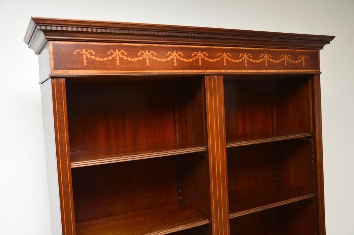 Wood Antique Georgian Style Open Bookcase For Sale