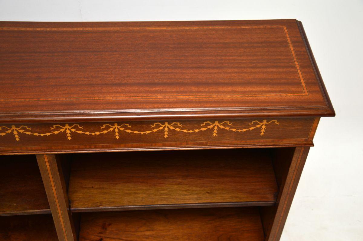 Wood Antique Georgian Style Open Bookcase
