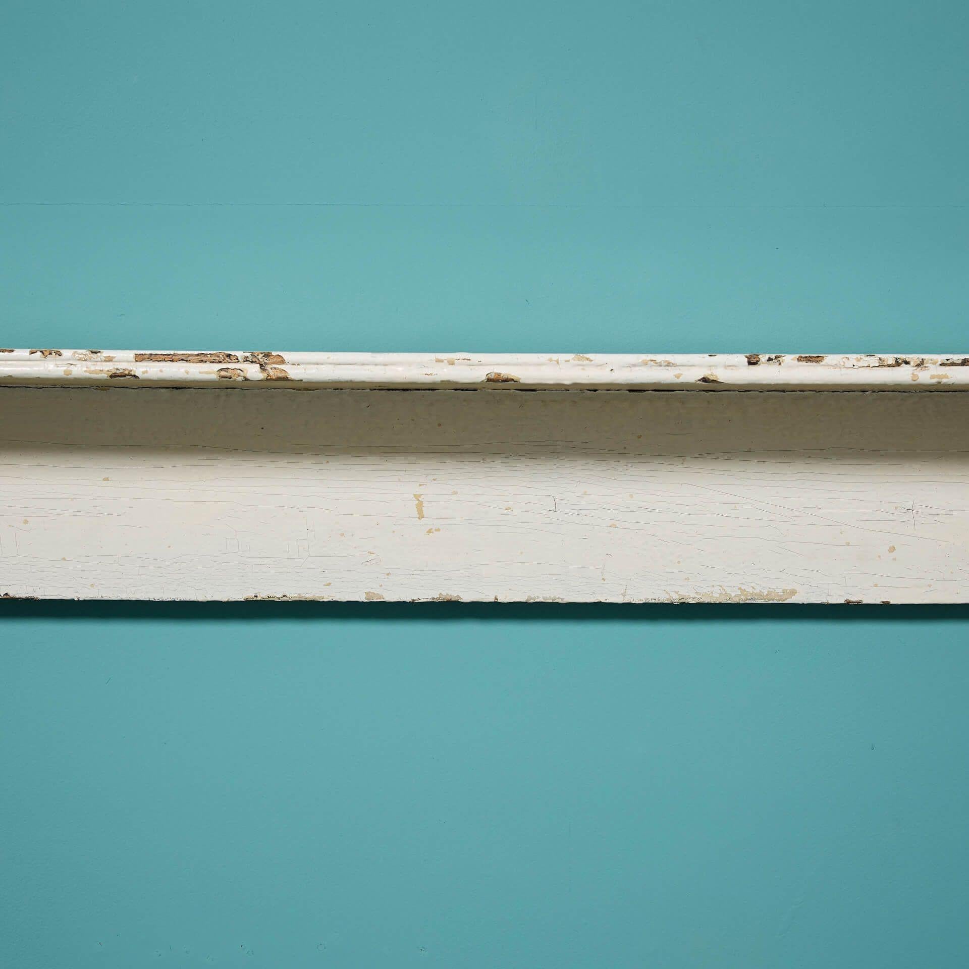 Pine Antique Georgian Style Painted Bullseye Fire Mantel For Sale