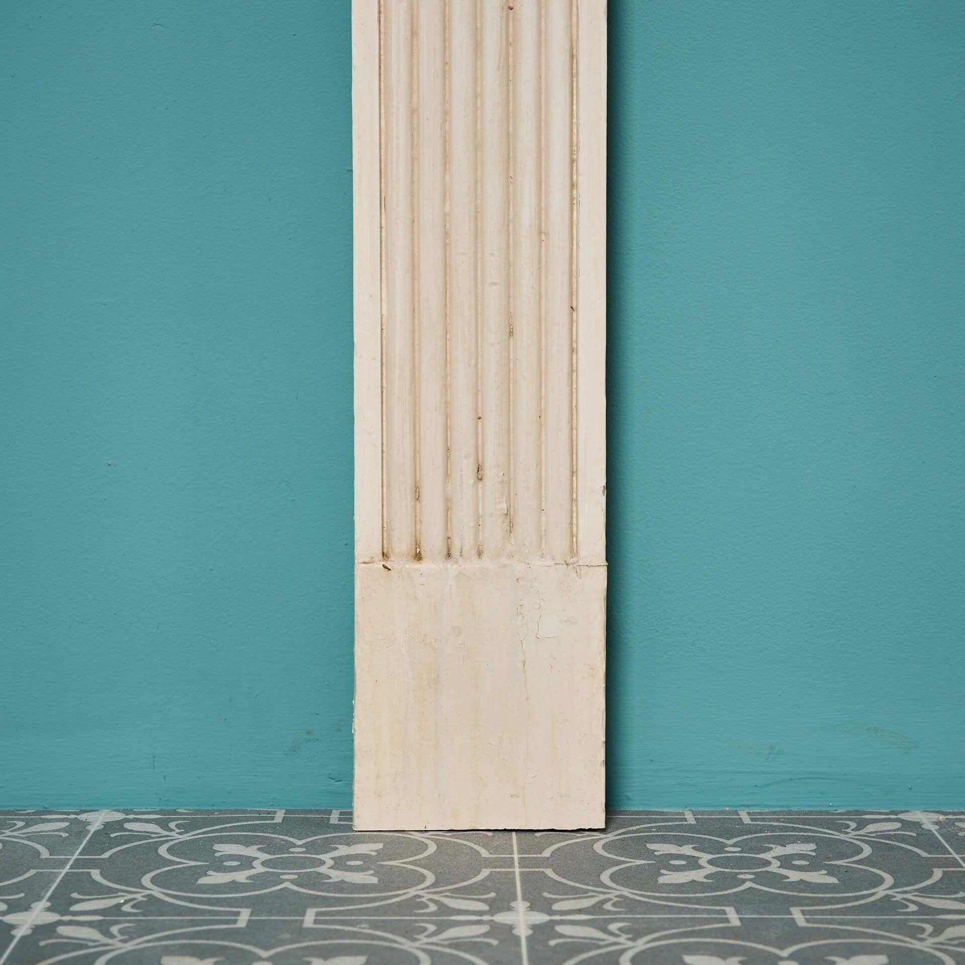 19th Century Antique Georgian Style Painted Pine Bullseye Fireplace For Sale