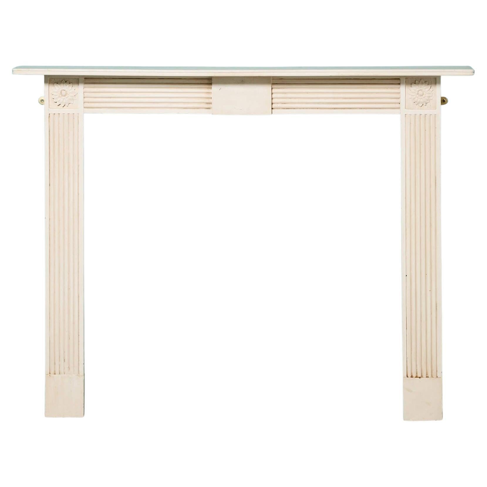 Antique Georgian Style Painted Pine Bullseye Fireplace
