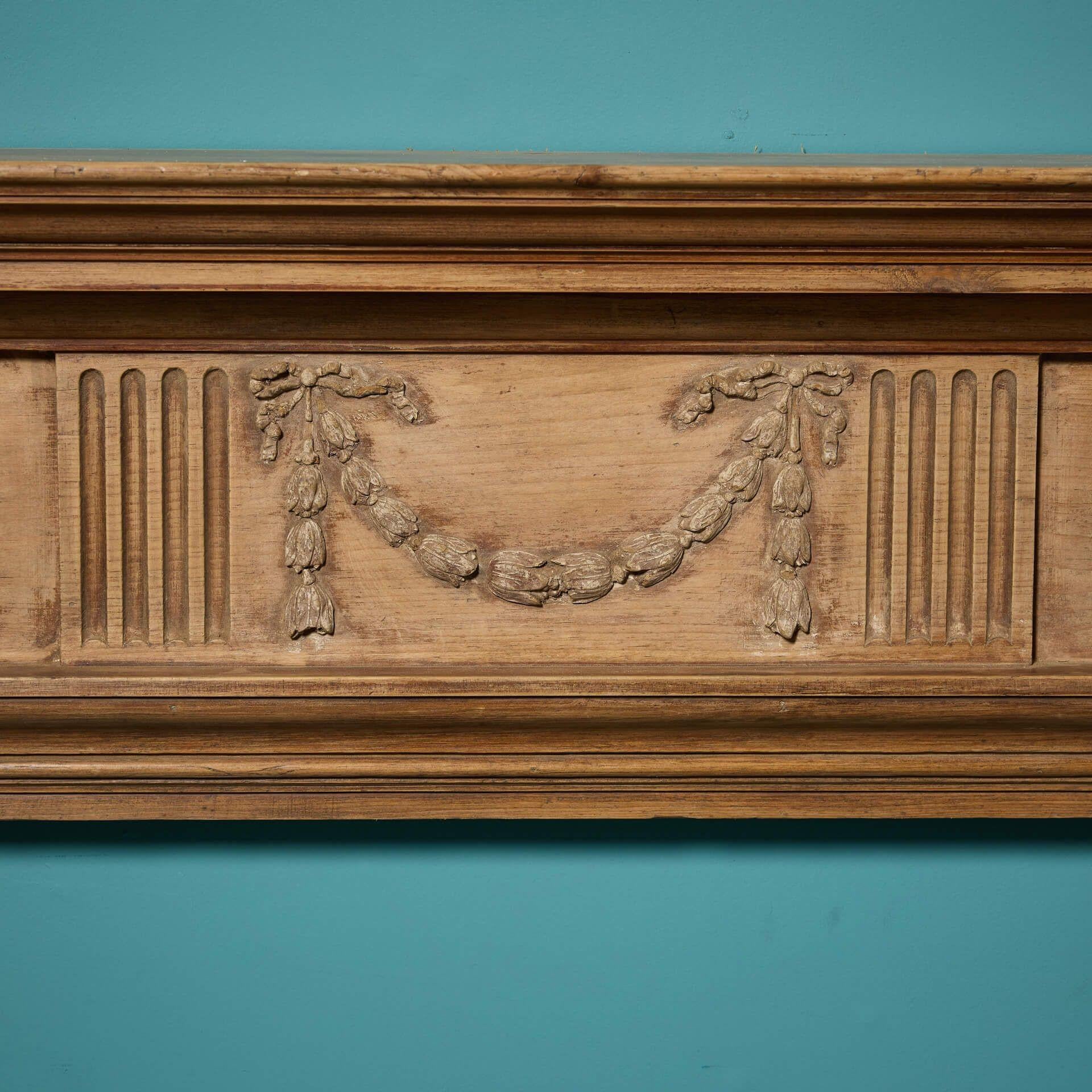 English Antique Georgian Style Pine & Composition Fire Surround For Sale