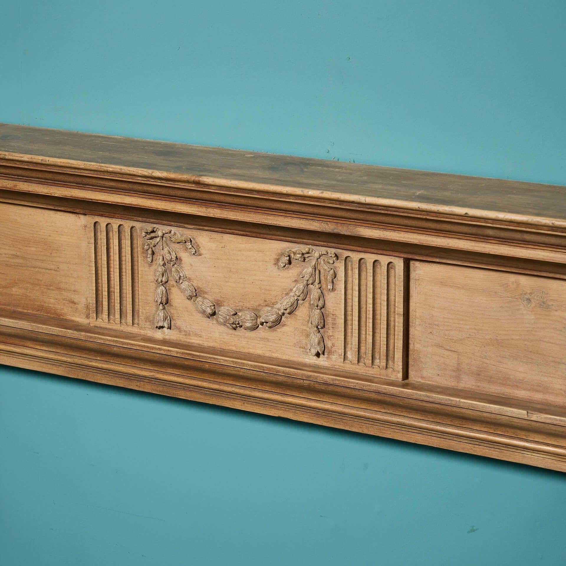 19th Century Antique Georgian Style Pine & Composition Fire Surround For Sale