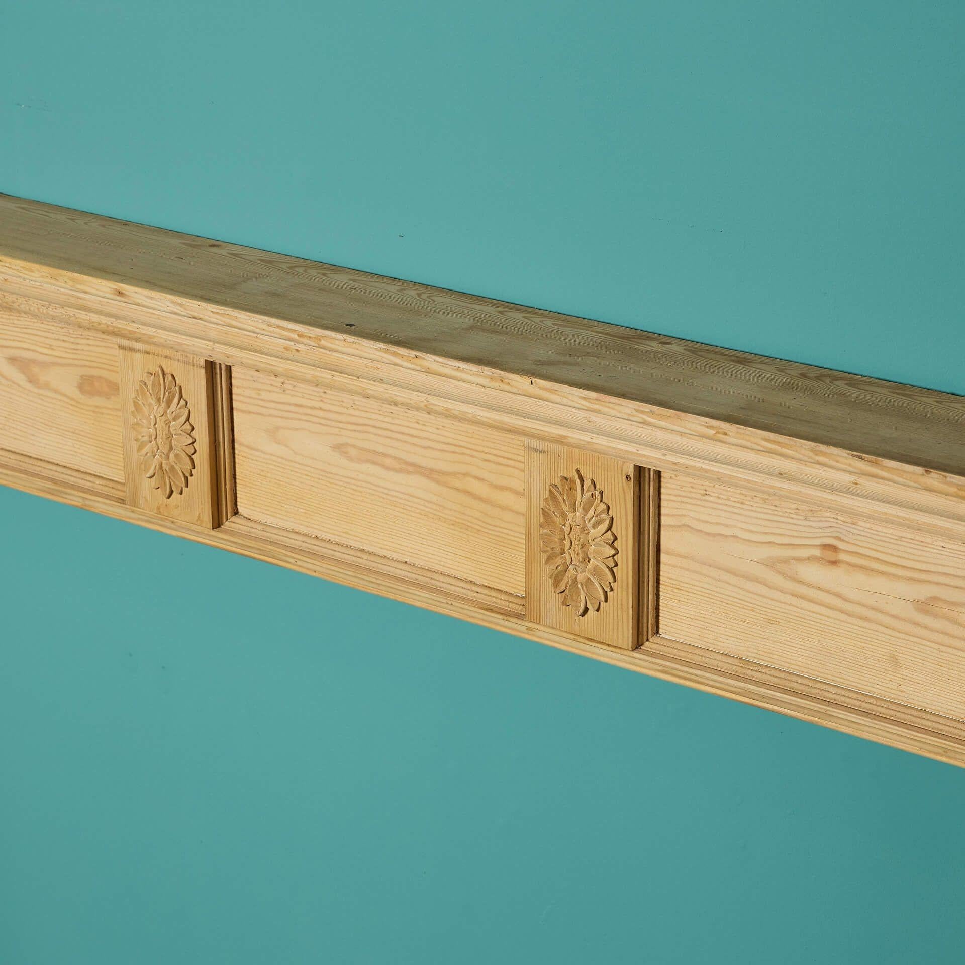 English Antique Georgian Style Pine Fire Surround For Sale