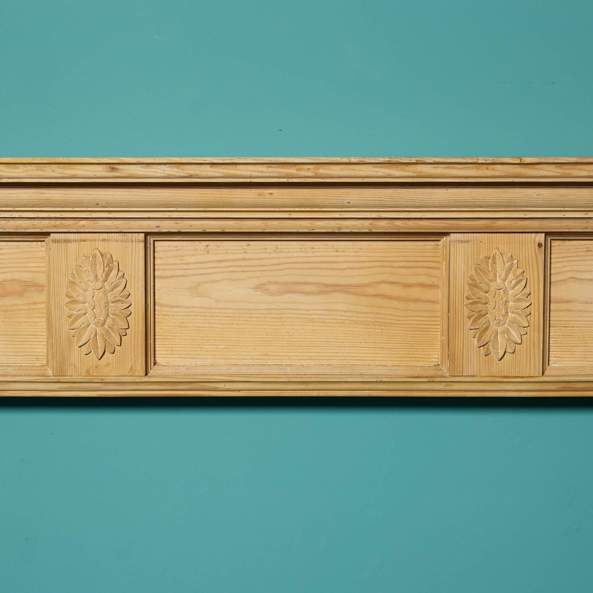Hand-Crafted Antique Georgian Style Pine Fire Surround For Sale