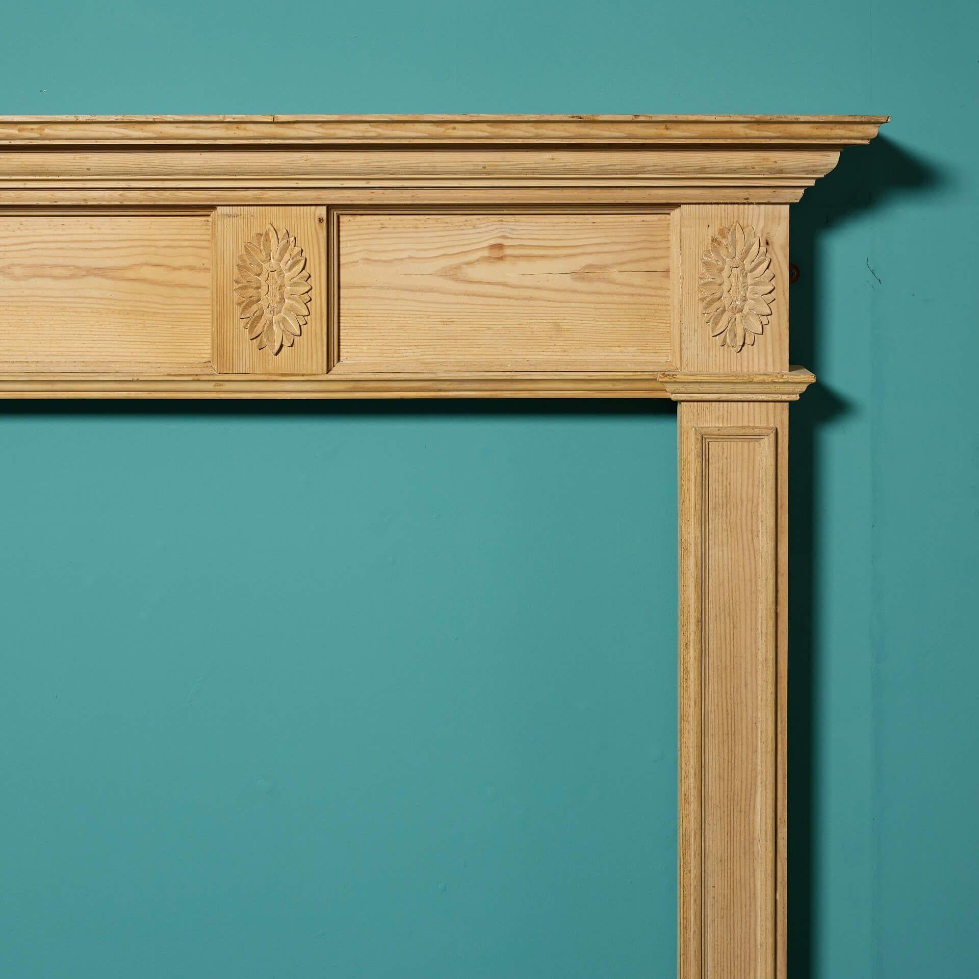 Antique Georgian Style Pine Fire Surround In Fair Condition For Sale In Wormelow, Herefordshire