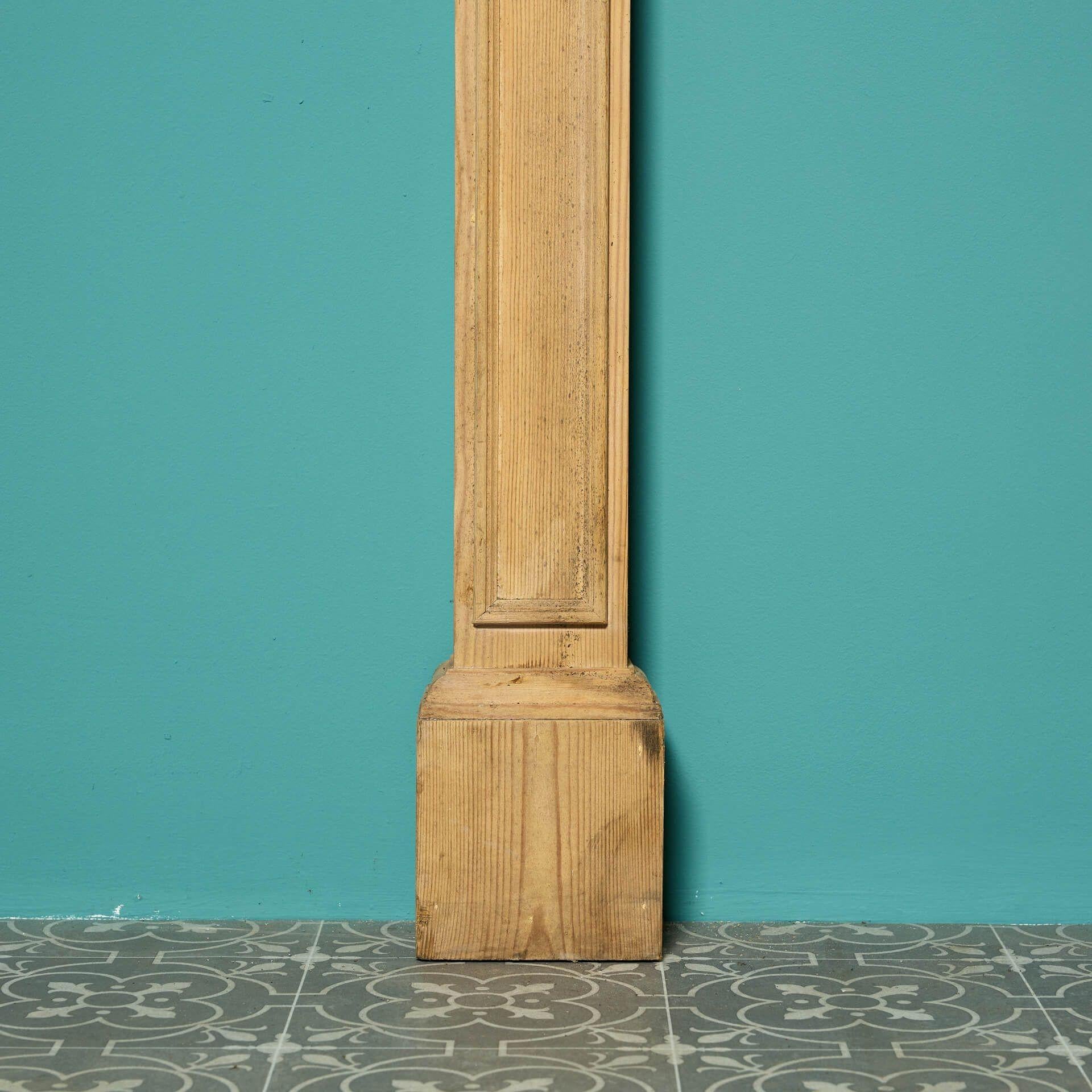 20th Century Antique Georgian Style Pine Fire Surround For Sale