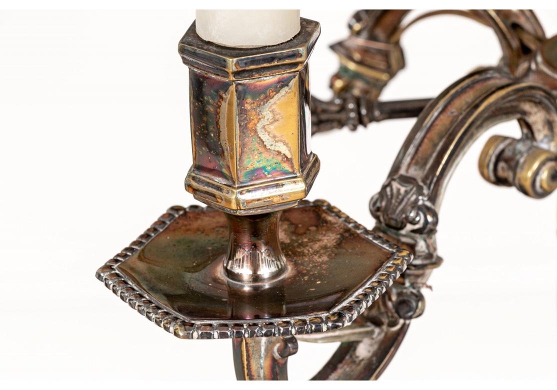 Antike Bouillotte-Lampen im georgianischen Stil aus versilberter Bronze (Versilbert) im Angebot