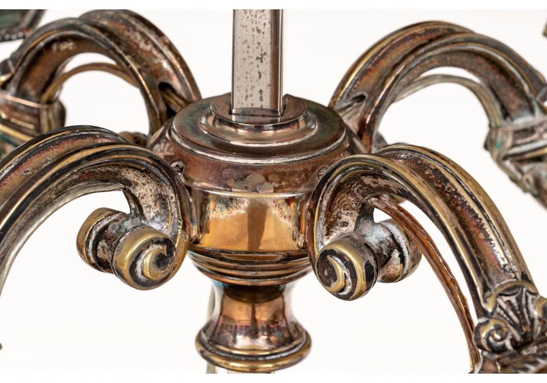 Antique Georgian Style Silvered Bronze Bouillotte Lamps 3
