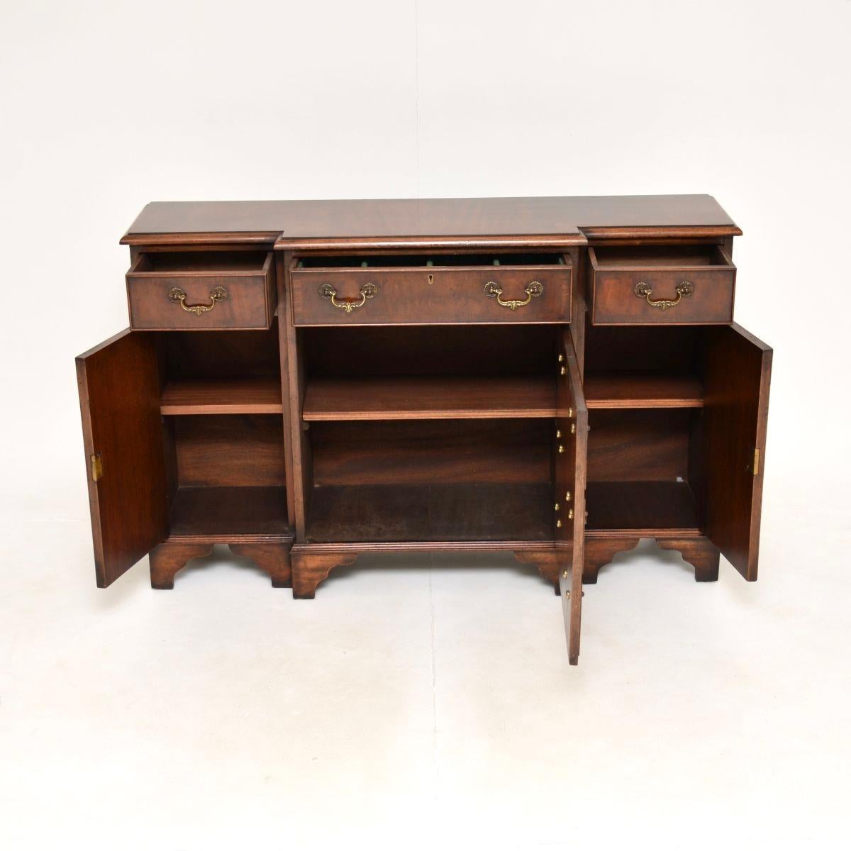 British Antique Georgian Style Small Breakfront Sideboard For Sale