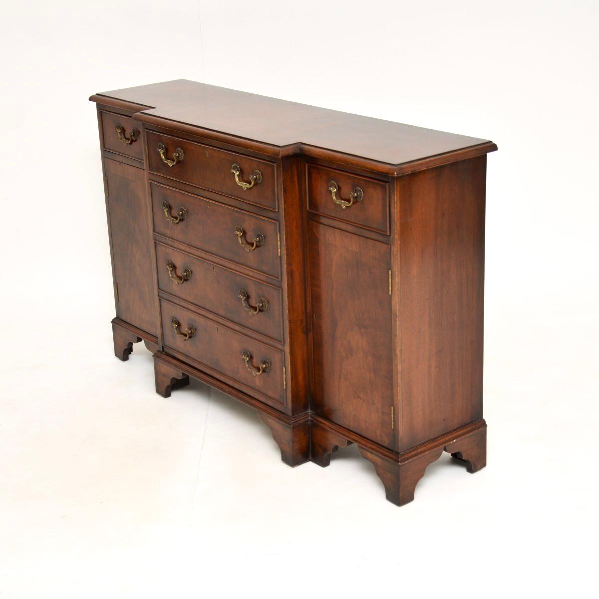 Mid-20th Century Antique Georgian Style Small Breakfront Sideboard For Sale