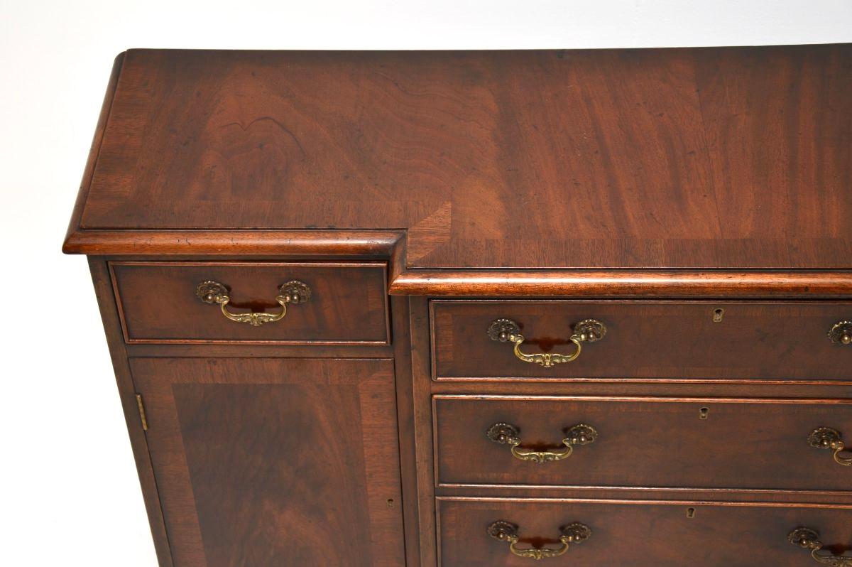 Wood Antique Georgian Style Small Breakfront Sideboard For Sale